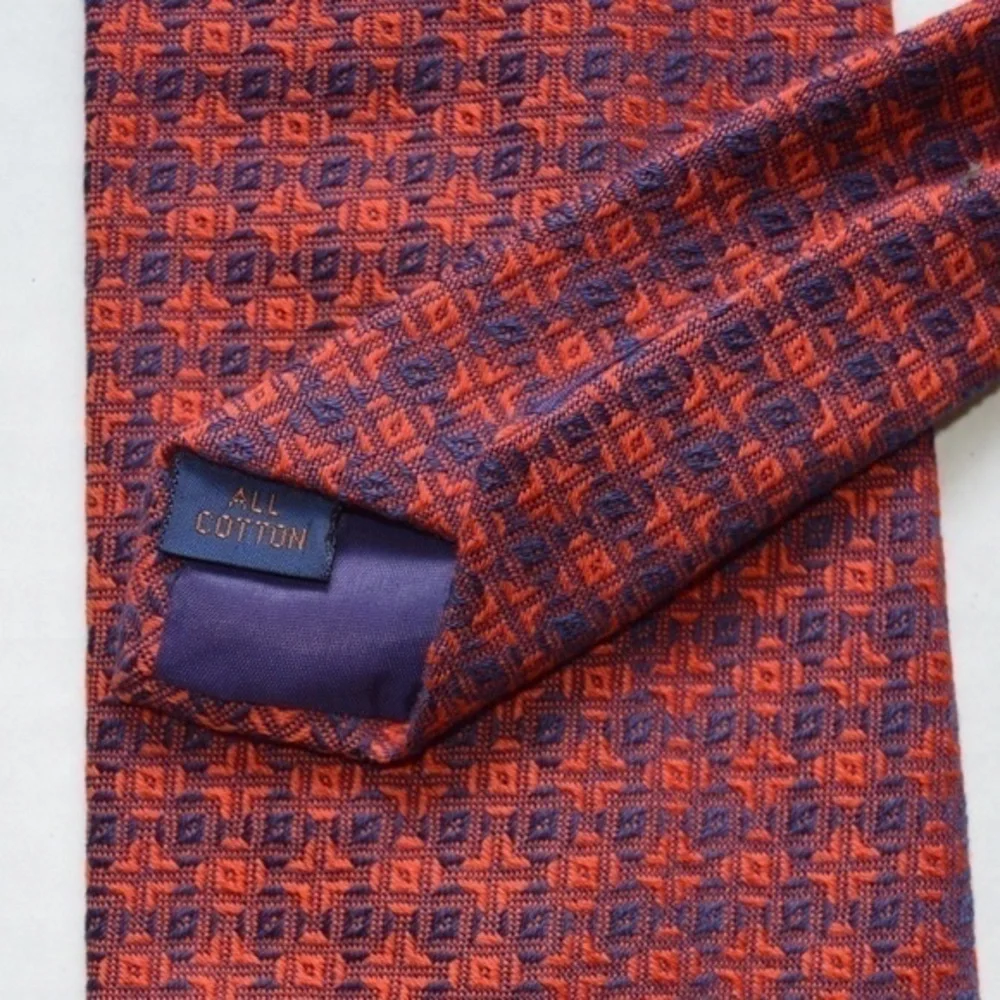 Vintage Rooster Ruffler 100% Cotton‎ Textured Print Tie